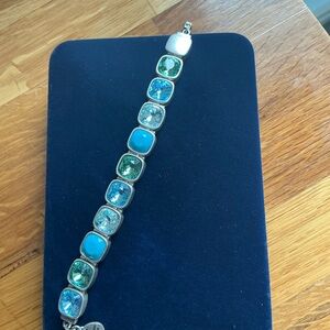 Turquoise and Green Gemstone Bracelet